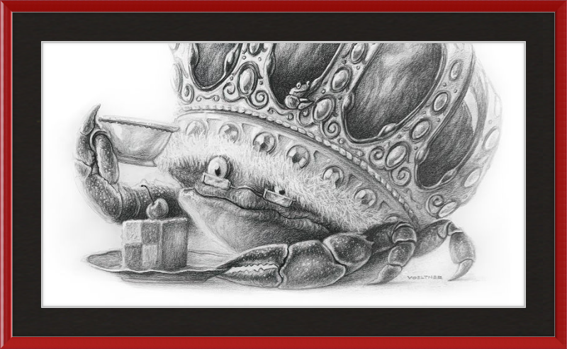 The Old Crab (Drawing) Art Print