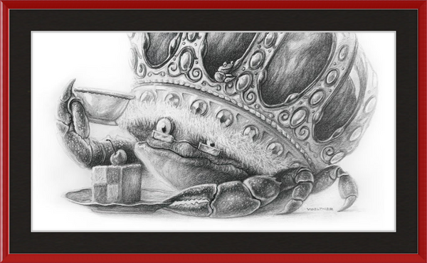 The Old Crab (Drawing) Art Print