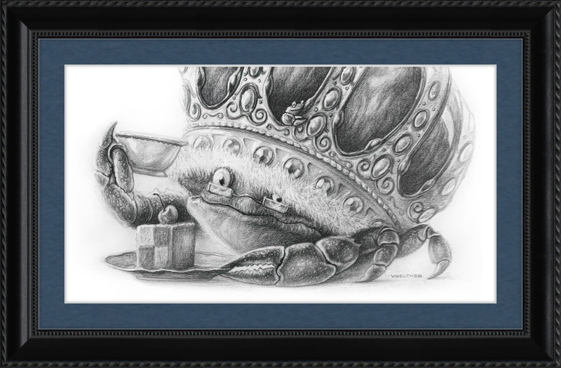 The Old Crab (Drawing) Art Print