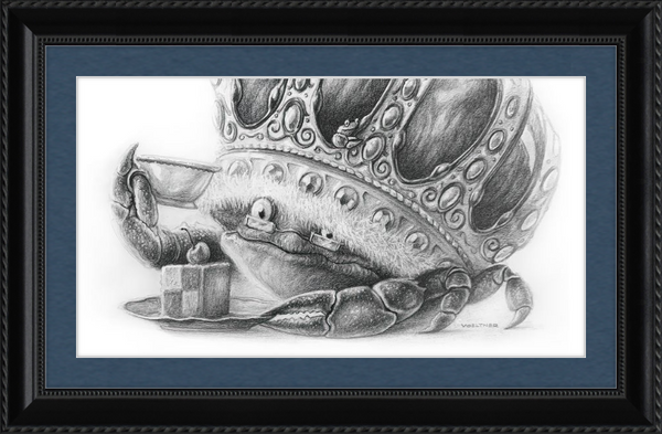 The Old Crab (Drawing) Art Print