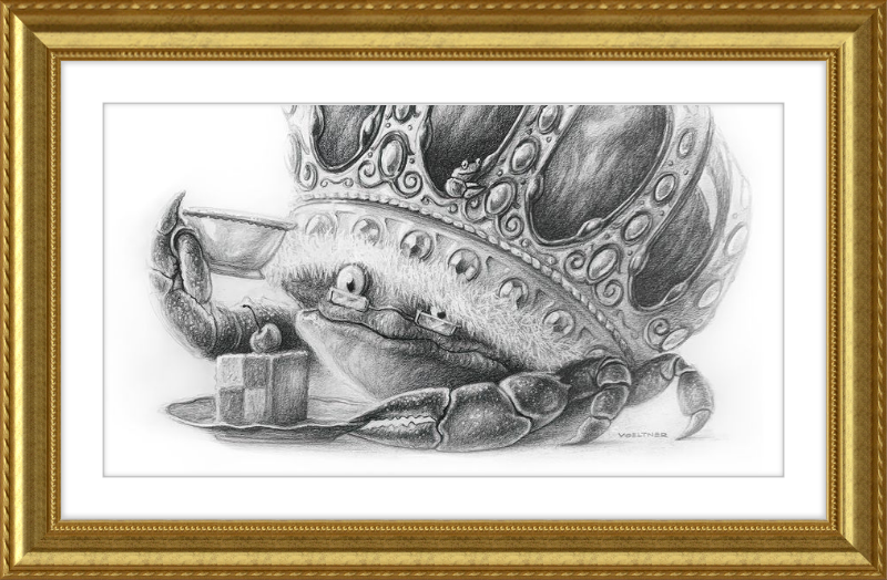 The Old Crab (Drawing) Art Print