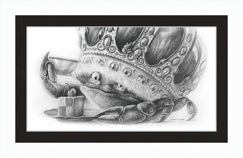 The Old Crab (Drawing) Art Print