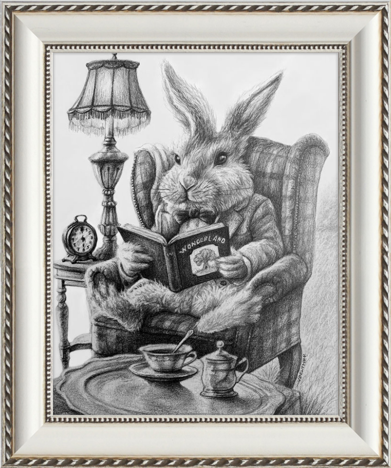 The White Rabbit (Drawing) Art Print