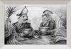The Footmen (Drawing) Art Print