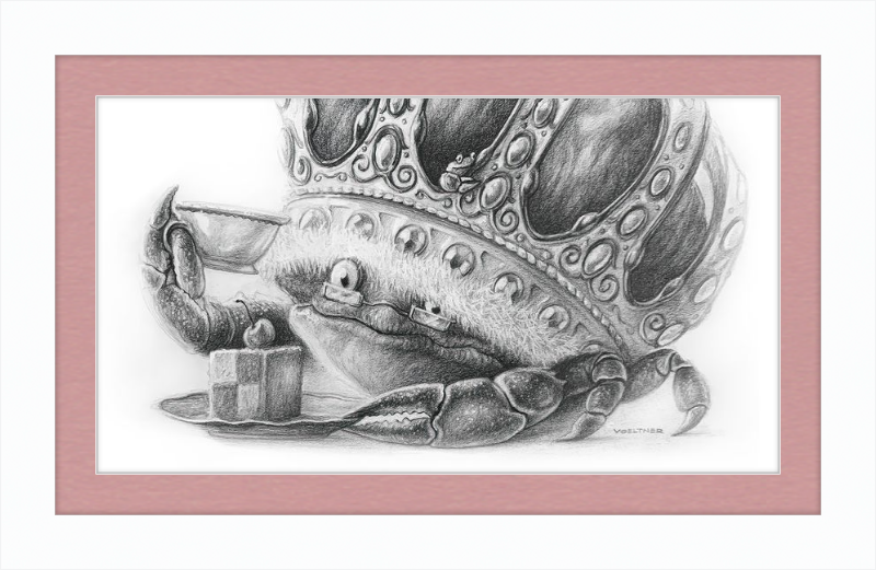 The Old Crab (Drawing) Art Print