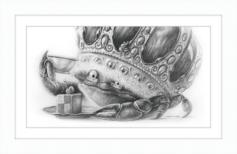 The Old Crab (Drawing) Art Print