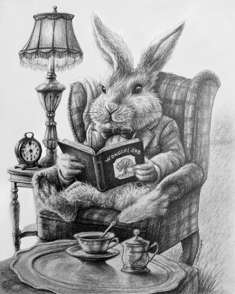 The White Rabbit (Drawing) Art Print