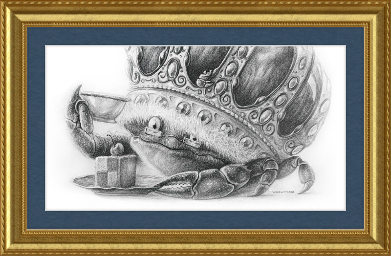 The Old Crab (Drawing) Art Print