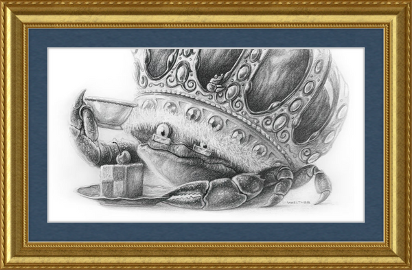 The Old Crab (Drawing) Art Print