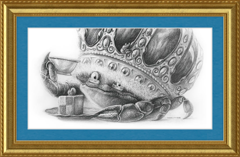 The Old Crab (Drawing) Art Print
