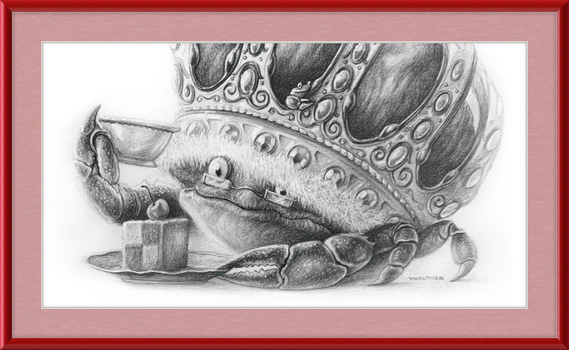 The Old Crab (Drawing) Art Print
