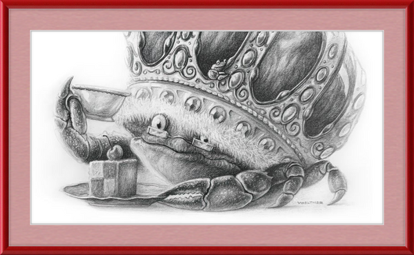 The Old Crab (Drawing) Art Print