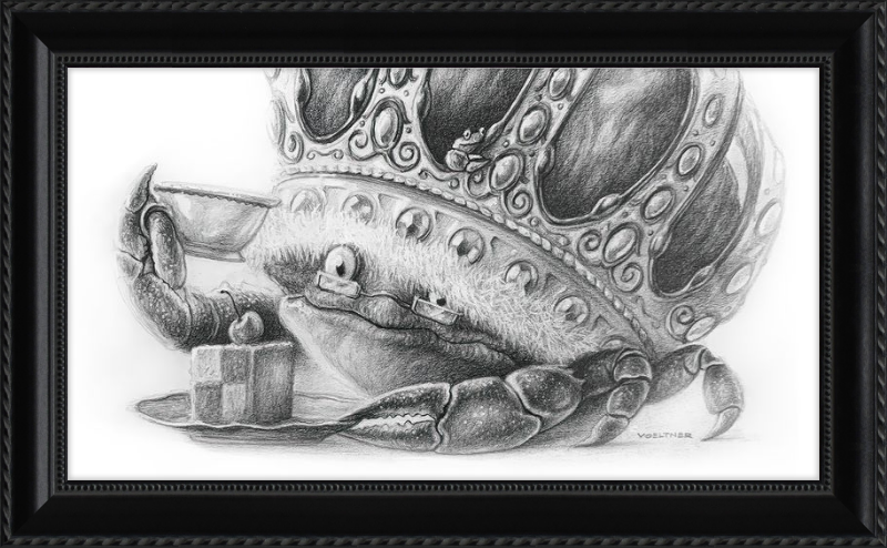 The Old Crab (Drawing) Art Print