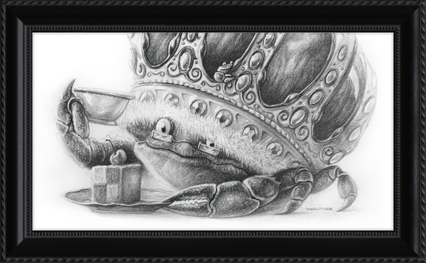 The Old Crab (Drawing) Art Print