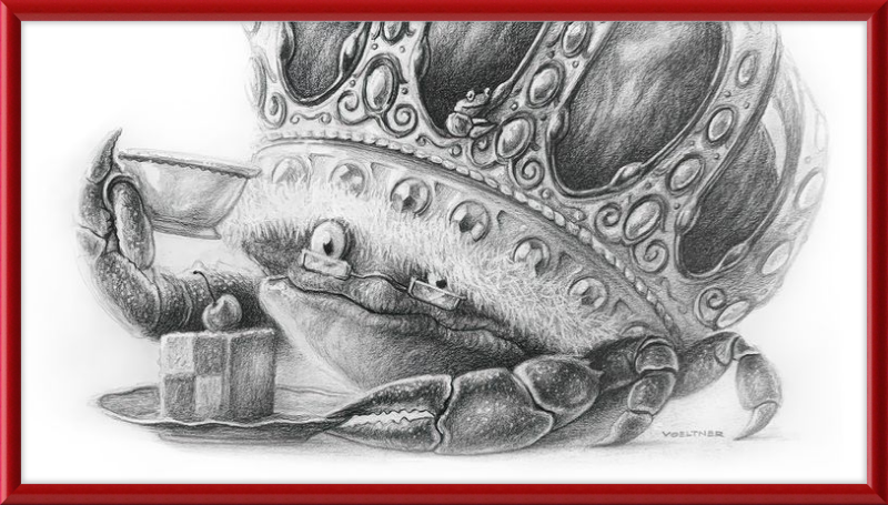 The Old Crab (Drawing) Art Print