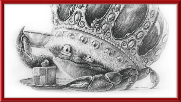 The Old Crab (Drawing) Art Print