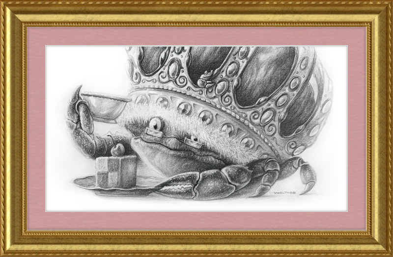 The Old Crab (Drawing) Art Print