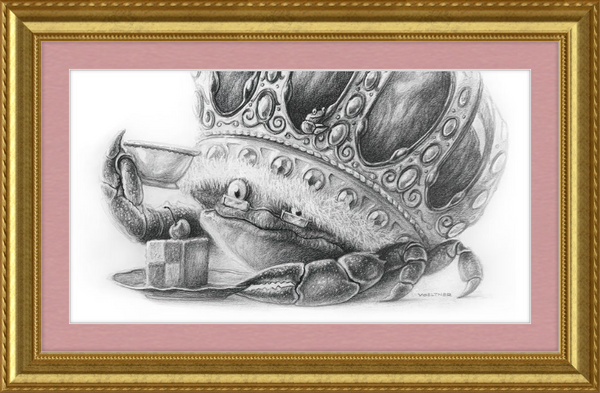 The Old Crab (Drawing) Art Print