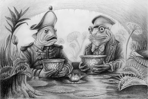 The Footmen (Drawing) Art Print