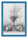 Flamingo and Hedgehogs (Drawing) Art Print