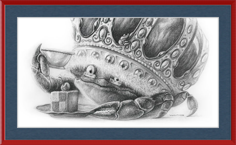 The Old Crab (Drawing) Art Print