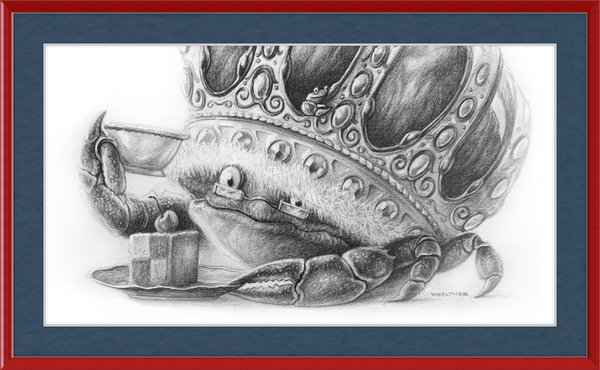 The Old Crab (Drawing) Art Print