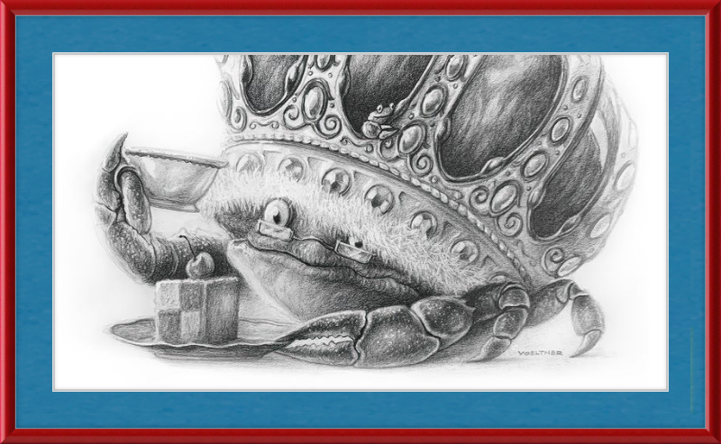 The Old Crab (Drawing) Art Print