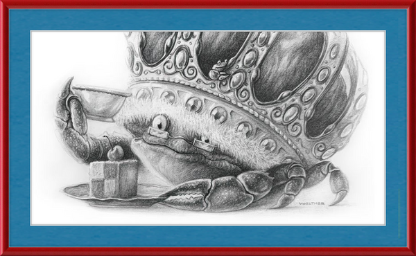The Old Crab (Drawing) Art Print