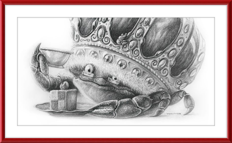The Old Crab (Drawing) Art Print