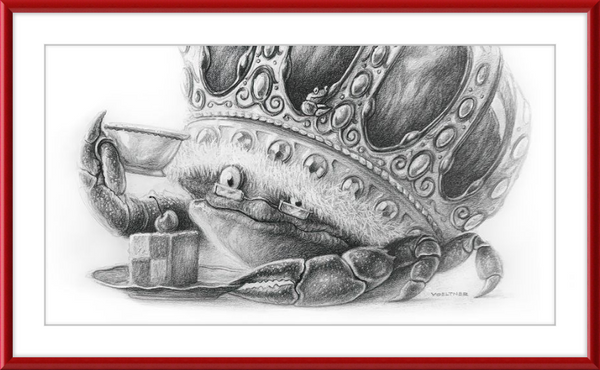 The Old Crab (Drawing) Art Print