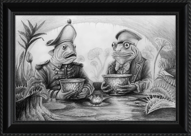 The Footmen (Drawing) Art Print