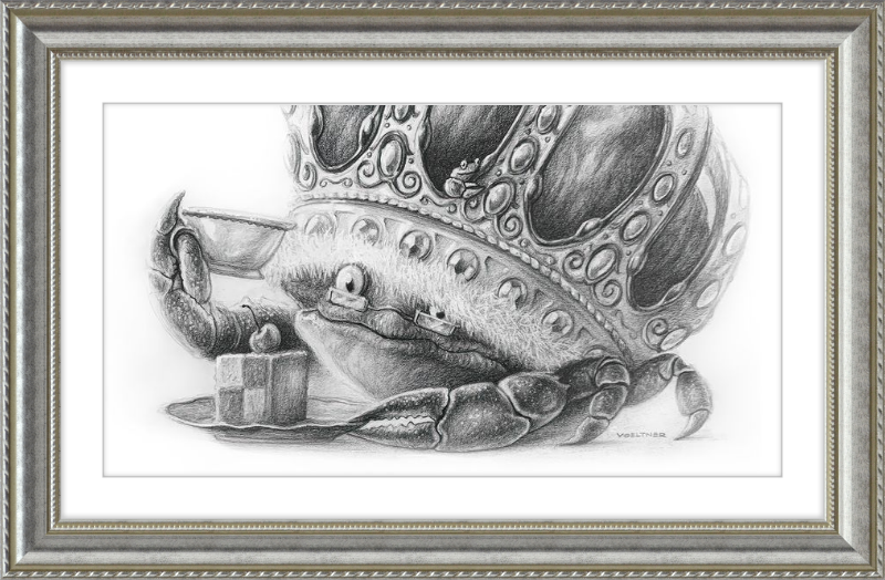 The Old Crab (Drawing) Art Print