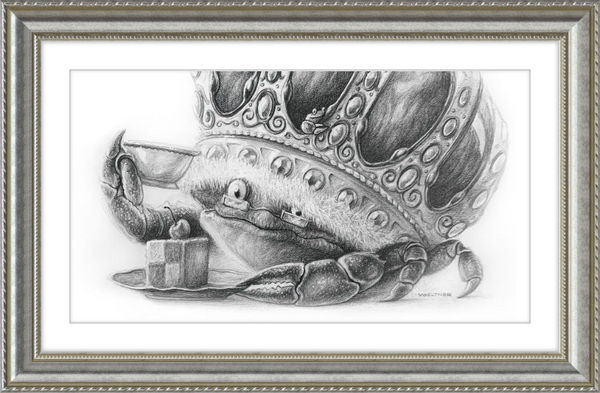 The Old Crab (Drawing) Art Print