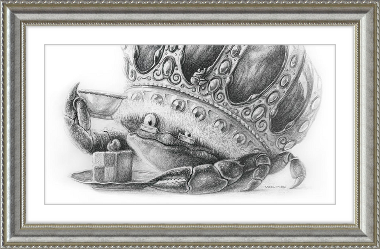 The Old Crab (Drawing) Art Print