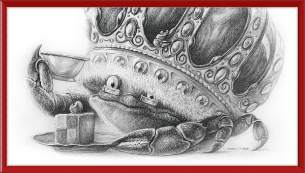 The Old Crab (Drawing) Art Print