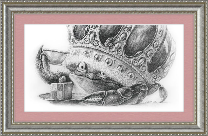 The Old Crab (Drawing) Art Print