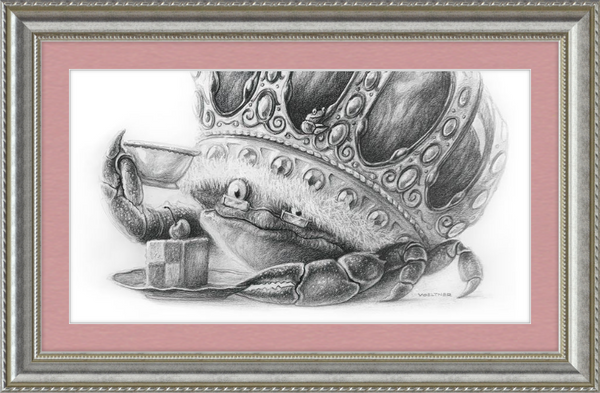 The Old Crab (Drawing) Art Print